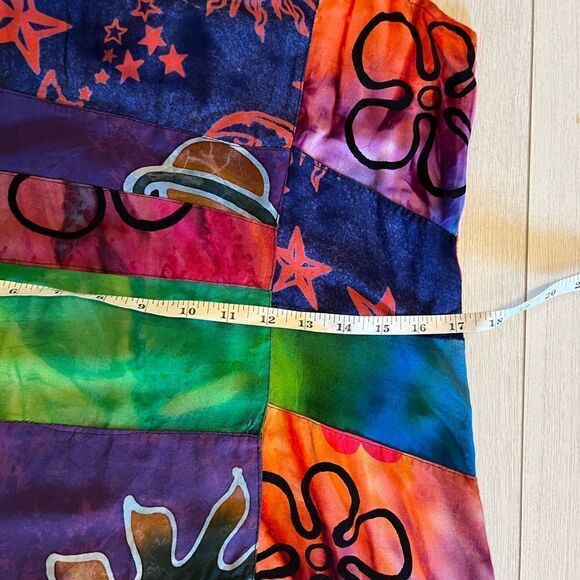 Vintage patchwork bright colourful micro mini dress - Picture 11 of 12